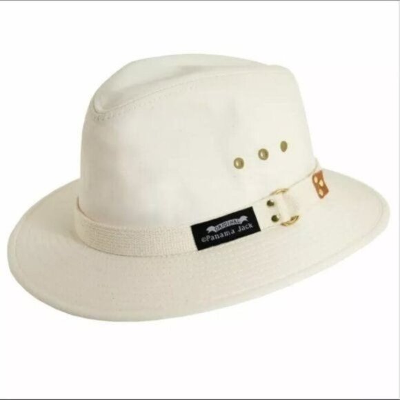 Panama Jack Original Cotton Canvas Natural Fedora Hat Size XL NWT FLAW - Picture 1 of 6